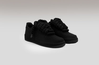 Black Matte AF1 - Rope Laces